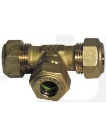 RACCORDO A COMPRESSIONE A "T" INTERMEDIO O-RING GAS 22 TIEMME