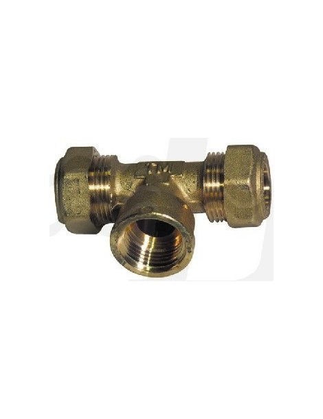 RACCORDO A COMPRESSIONE A "T" O-RING FEMMINA GAS 3/4x22 TIEMME