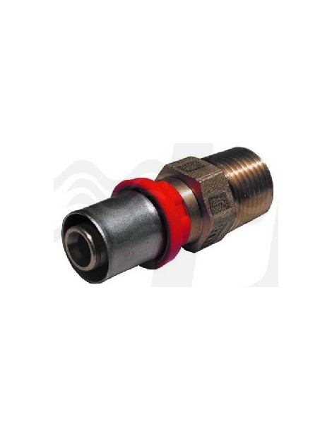 RACCORDO PRESSARE DIRITTO MASCHIO 2" x 63 PER TUBO MULTISTRATO TIEMME