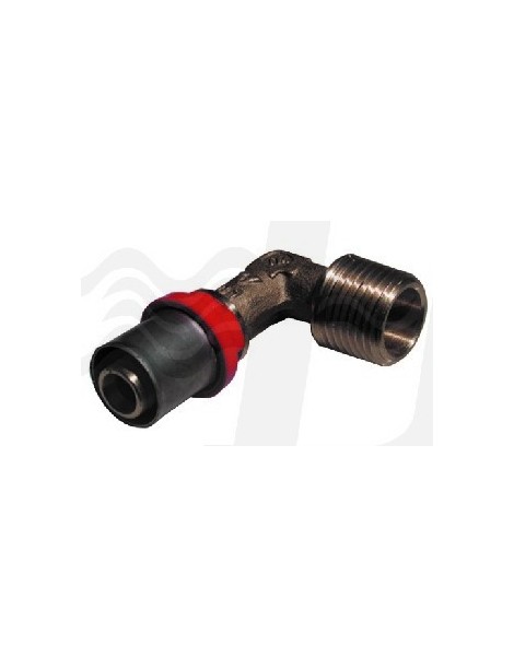 RACCORDO PRESSARE CURVO MASCHIO 1"1/2x50 PER TUBO MULTISTRATO TIEMME