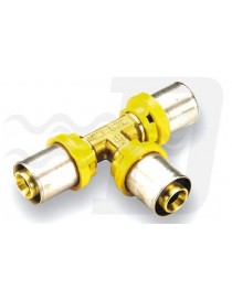 RACCORDO PER GAS A T RIDOTTO 26x20x26 PER TUBO MULTISTRATO TIEMME