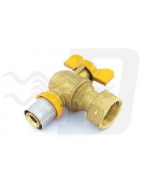 VALVOLA SFERA GAS SQUADRA CON LEVA GIRELLO FOLLE 20x3/4" PER TUBO MULTISTRATO TIEMME
