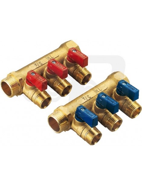 COLLETTORE NINO GIALLO CON VALVOLE SFERA 3/4x1/2 3V