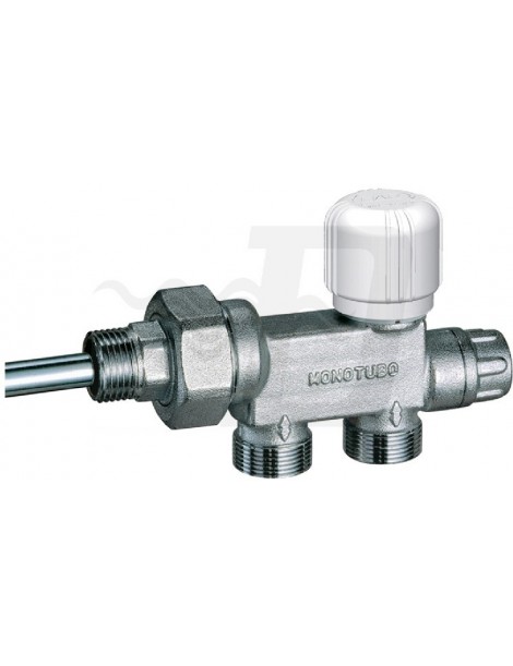 VALVOLA MONOTUBO TERMOSTATIZZABILE CROMATA SX 1" DOPPIO 12 FAR