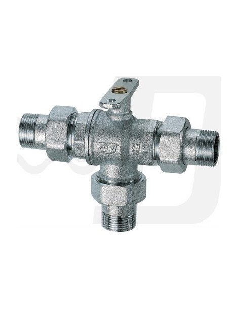 VALVOLA DI ZONA A 3 VIE MOTORIZZABILE CON SFERA BY PASS  3/4" FAR