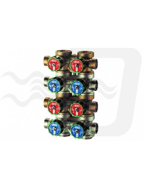 COLLETTORE COMPLANARE PREMONTATO CON VALVOLE DI ARRESTO 3/4"x10 FAR