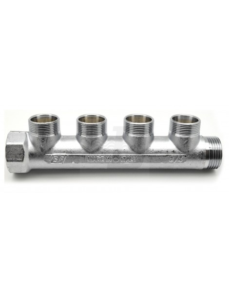 COLLETTORE 4 DERIVAZIONI MASCHIO FEMMINA CROMO 1" SF