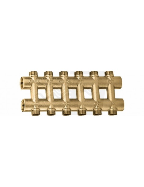 COLLETTORE COMPLANARE 3/4" 6+6 FUSO MONOBLOCCO CALEFFI