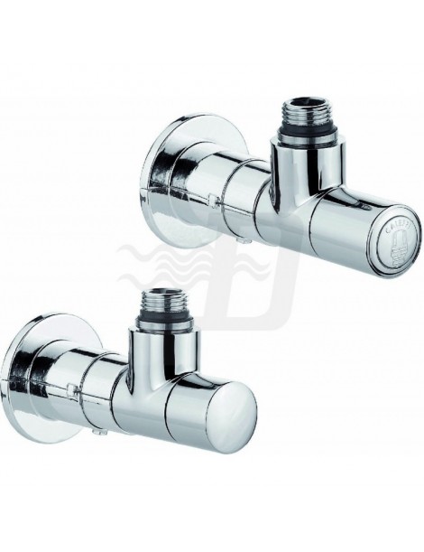VALVOLA + DETENTORE A SQUADRA TERMOSTATIZZABILE 1/2" CROMO CALEFFI