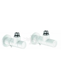 VALVOLA + DETENTORE SQUADRA TERMOSTATIZZABILI 1/2" BIANCA CALEFFI