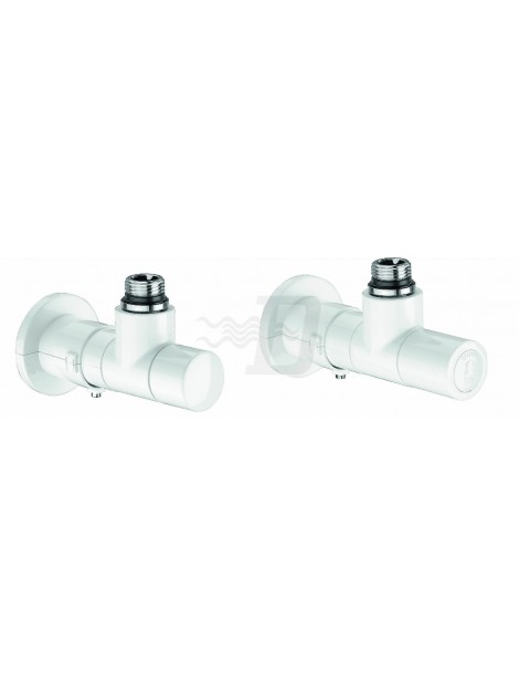 VALVOLA + DETENTORE SQUADRA TERMOSTATIZZABILI 1/2" BIANCA CALEFFI