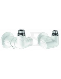 VALVOLA + DETENTORE SQUADRA TERMOSTATIZZABILE DX 1/2" BIANCA CALEFFI
