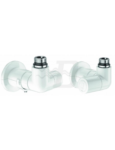 VALVOLA + DETENTORE SQUADRA TERMOSTATIZZABILE DX 1/2" BIANCA CALEFFI