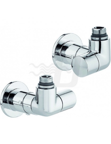 VALVOLA + DETENTORE A SQUADRA SX TERMOSTATIZZABILE 1/2" CROMO CALEFFI