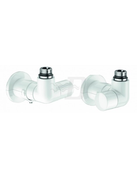 VALVOLA + DETENTORE  A SQUADRA TERMOSTATIZZABILE  SX TERMOSTATIZZABILE 1/2" BIANCA CALEFFI