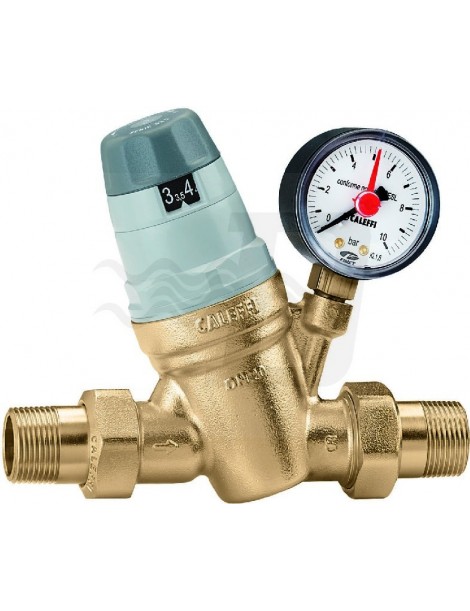 RIDUTTORE DI PRESSIONE CON MANOMETRO1/2" PREREGOLABILE