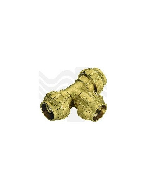 RACCORDO A TEE IN OTTONE TIEMME DOPPIO 50 PER POLIETILENE