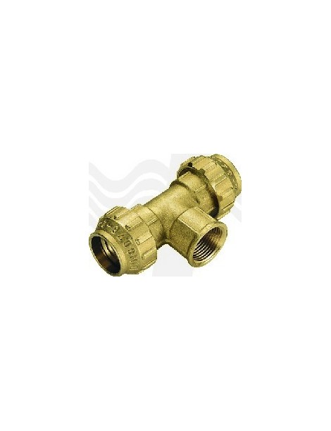 RACCORDO A TEE FEMMINA OTTONE TIEMME 1"1/2X50 PER POLIETILENE